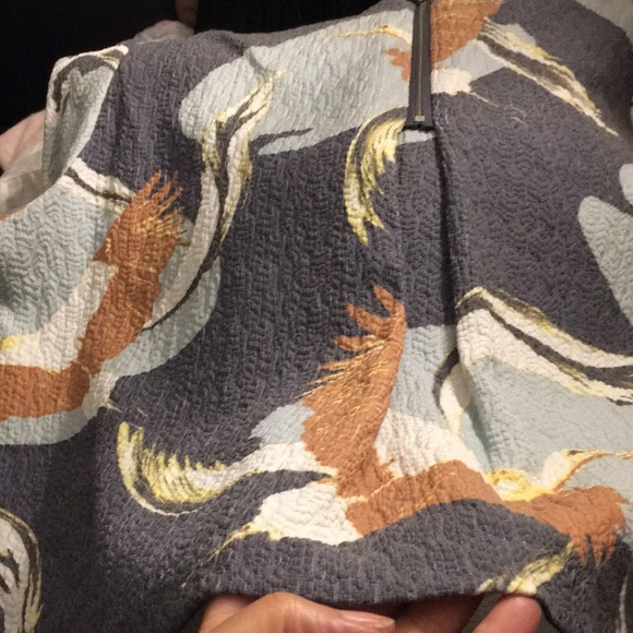 H & M LIMITED COLLECTION EUC TEXTURED CRANE PRINT SHIFT SHIRT SIZE 14 - Picture 9 of 9